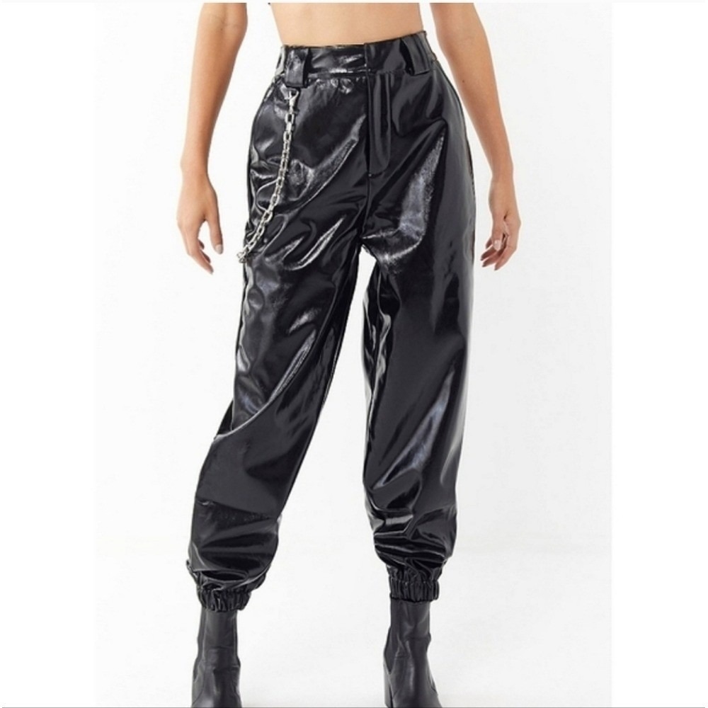 NWT I.AM.GIA Women SZ Large Cobain Pleather‎ Joggers Grunge Punk Goth Maximalist